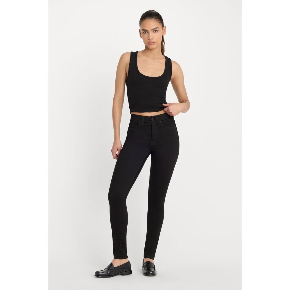 Good American Women's Good Legs Coated Skinny Stretch Jeans Black Size 10/30 NWT